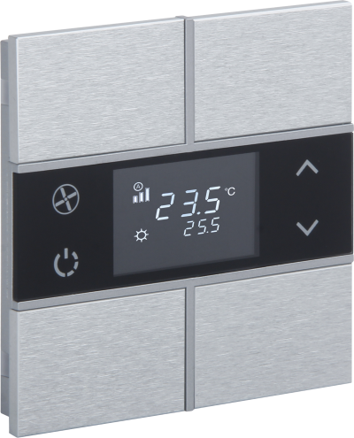 EAE KNX Taster mit Thermostat 4 kapazitive Tasten ROSA Aluminium Natur
