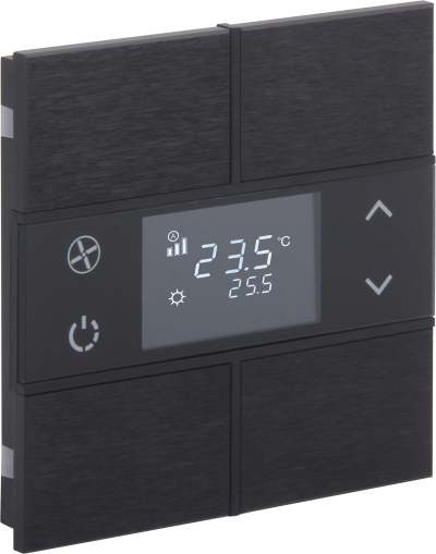 EAE KNX Taster mit Thermostat 4 kapazitive Tasten ROSA Metall Anthrazit