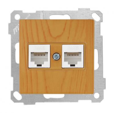 Netzwerk RJ45 CAT6 2-fach Eiche (CANDELA / DARIA Holz Optik)
