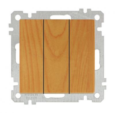 3fach Schalter Eiche (CANDELA / DARIA Holz Optik)