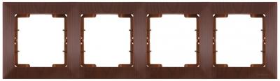 4fach Rahmen horizontal Walnuss (CANDELA Holz Optik)