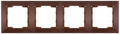 4fach Rahmen horizontal Walnuss (CANDELA Holz Optik)