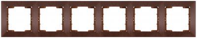 6fach Rahmen horizontal Walnuss (CANDELA Holz Optik)
