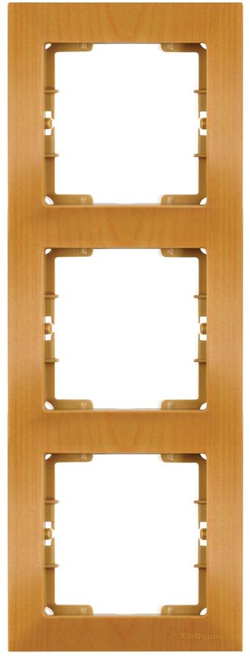 3fach Rahmen vertikal Eiche (CANDELA Holz Optik)