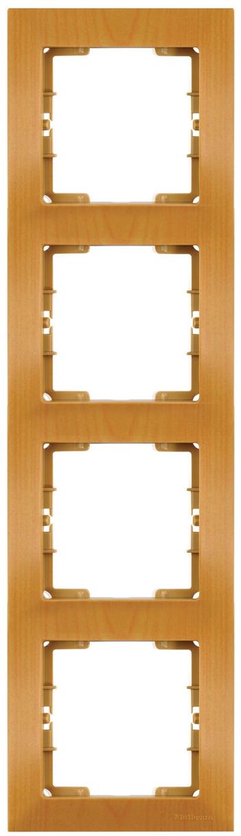 4fach Rahmen vertikal Eiche (CANDELA Holz Optik)