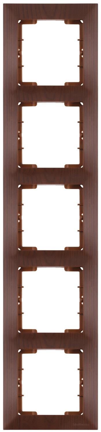 5fach Rahmen vertikal Walnuss (CANDELA Holz Optik)