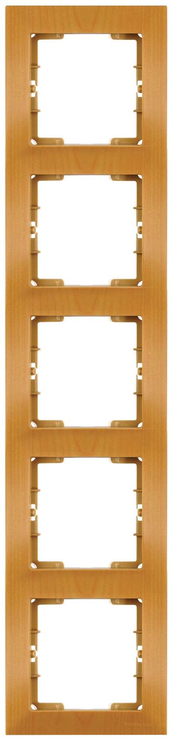 5fach Rahmen vertikal Eiche (CANDELA Holz Optik)