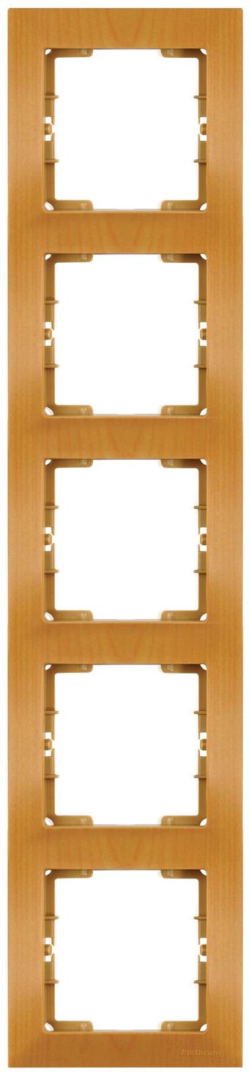5fach Rahmen vertikal Eiche (CANDELA Holz Optik)