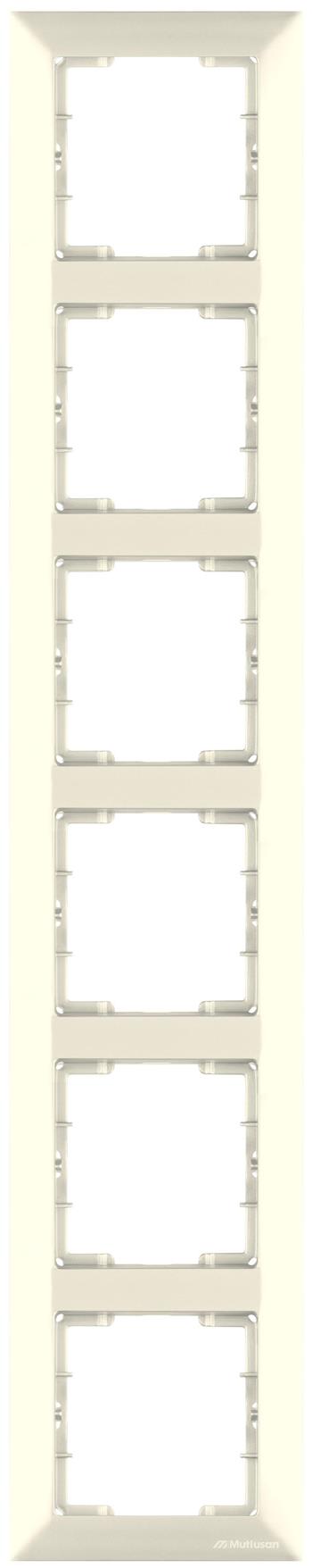 6fach Rahmen vertikal Creme (CANDELA Standard)