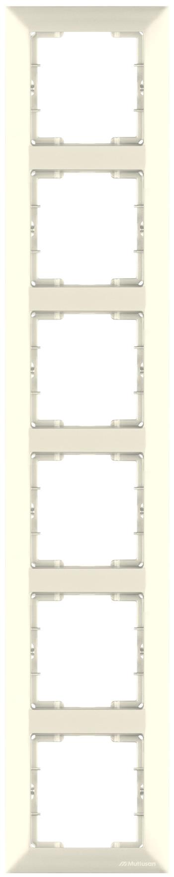 6fach Rahmen vertikal Creme (CANDELA Standard)