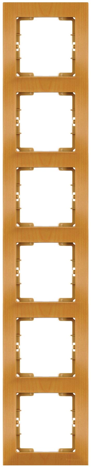 6fach Rahmen vertikal Eiche (CANDELA Holz Optik)