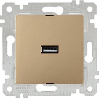 USB Steckdose einfach Gold (RITA Metall Optik)