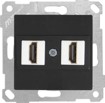HDMI Anschluss 2-fach Schwarz (RITA Metall Optik)