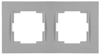 2fach Rahmen horizontal Grau (RITA Pastell Farben)