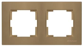 2fach Rahmen horizontal Gold (RITA Metall Optik)