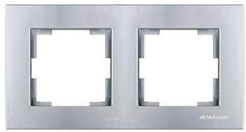 2fach Rahmen horizontal Silber (RITA Metall Optik)