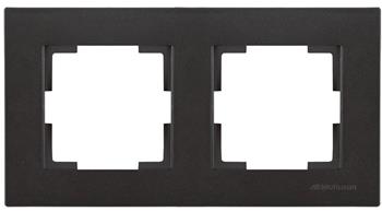 2fach Rahmen horizontal Schwarz (RITA Metall Optik)
