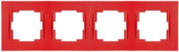 4fach Rahmen horizontal Rot (RITA Pastell Farben)