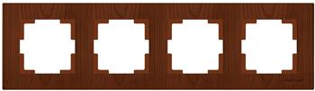 4fach Rahmen horizontal Walnuss (RITA Holz Optik)