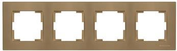 4fach Rahmen horizontal Gold (RITA Metall Optik)