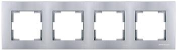 4fach Rahmen horizontal Silber (RITA Metall Optik)