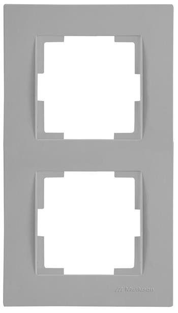 2fach Rahmen vertikal Grau (RITA Pastell Farben)