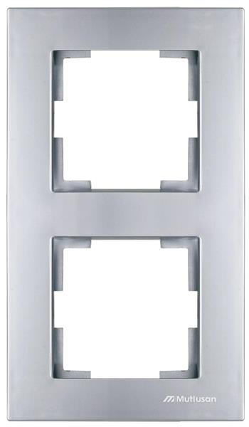 2fach Rahmen vertikal Silber (RITA Metall Optik)