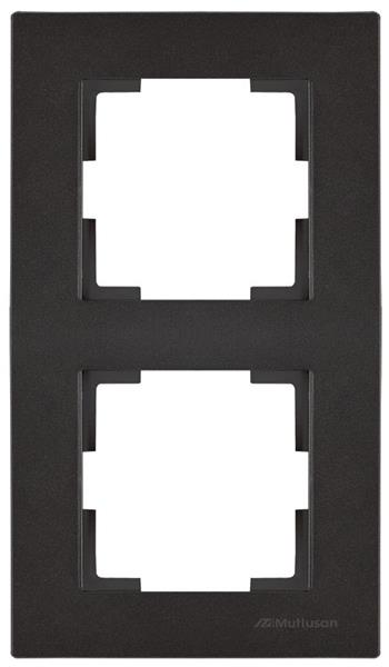 2fach Rahmen vertikal Schwarz (RITA Metall Optik)