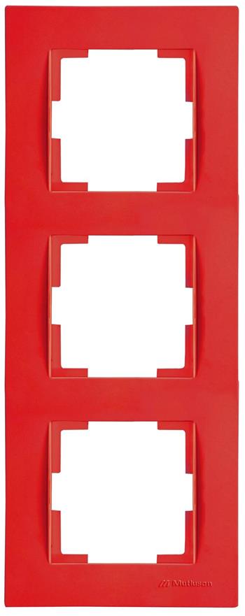 3fach Rahmen vertikal Rot (RITA Pastell Farben)