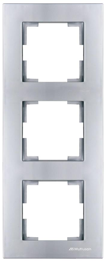 3fach Rahmen vertikal Silber (RITA Metall Optik)
