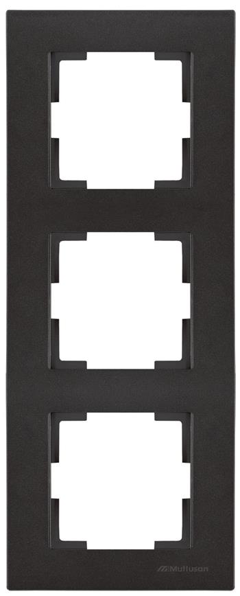 3fach Rahmen vertikal Schwarz (RITA Metall Optik)