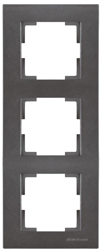 3fach Rahmen vertikal Anthrazit (RITA Metall Optik)