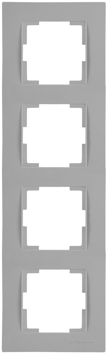 4fach Rahmen vertikal Grau (RITA Pastell Farben)