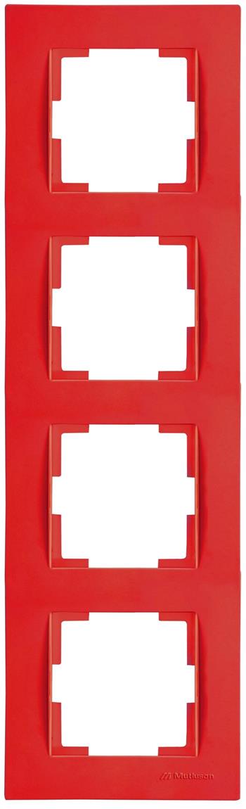 4fach Rahmen vertikal Rot (RITA Pastell Farben)