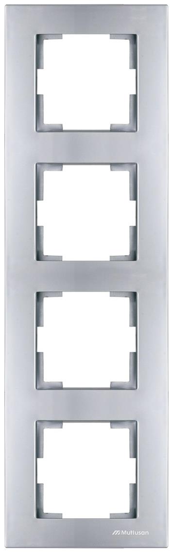 4fach Rahmen vertikal Silber (RITA Metall Optik)