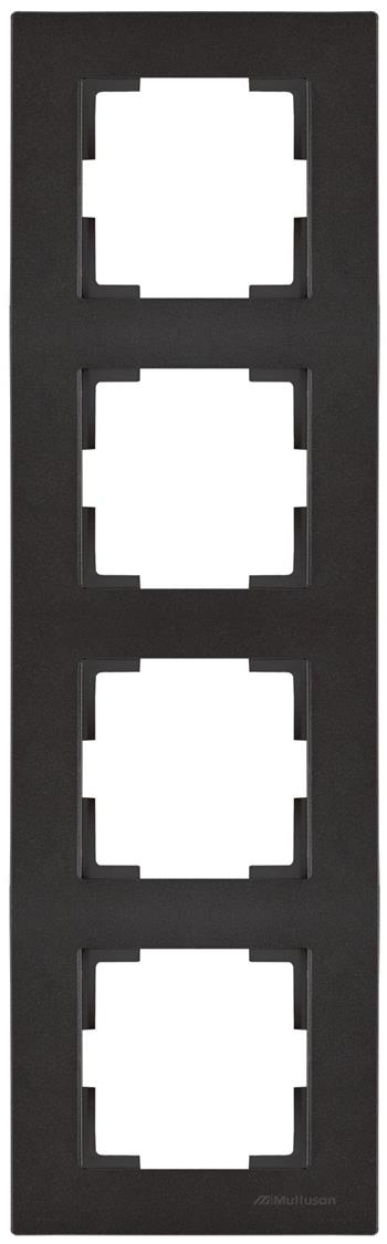 4fach Rahmen vertikal Schwarz (RITA Metall Optik)