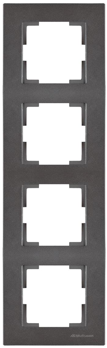 4fach Rahmen vertikal Anthrazit (RITA Metall Optik)