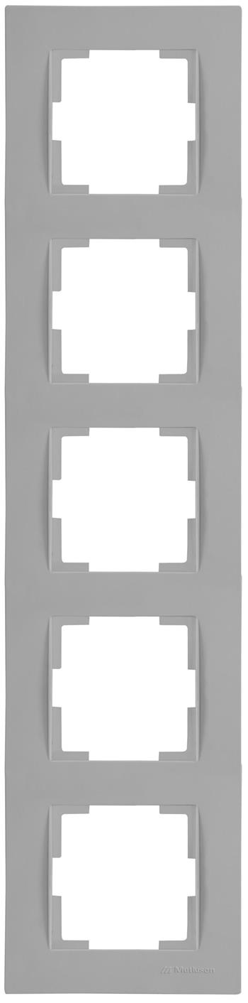 5fach Rahmen vertikal Grau (RITA Pastell Farben)