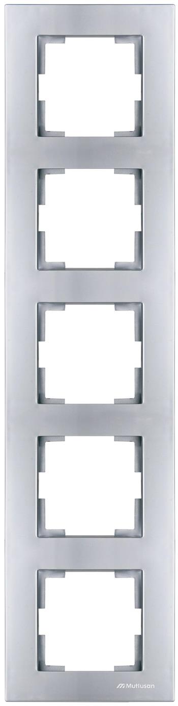 5fach Rahmen vertikal Silber (RITA Metall Optik)