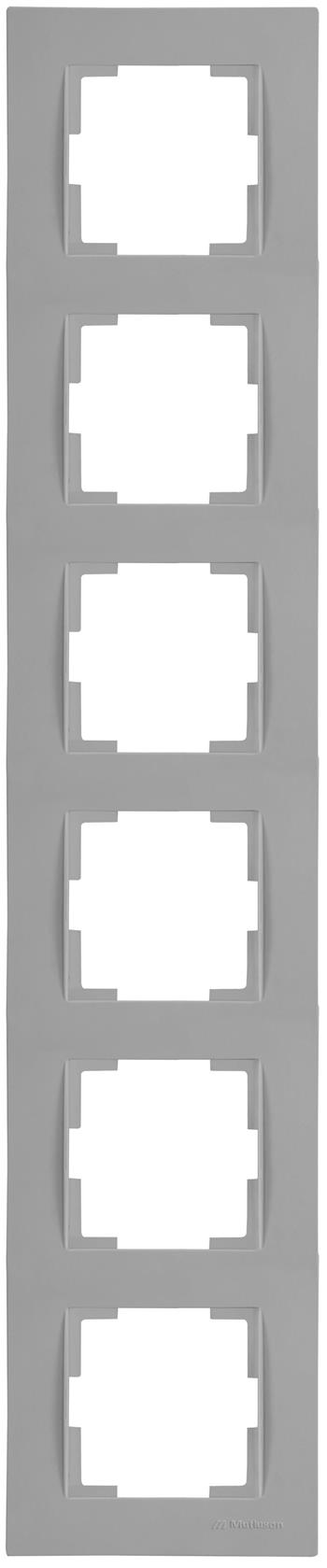 6fach Rahmen vertikal Grau (RITA Pastell Farben)