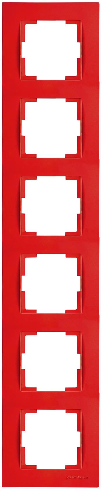 6fach Rahmen vertikal Rot (RITA Pastell Farben)