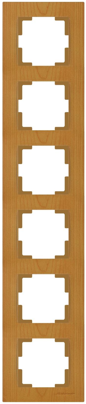 6fach Rahmen vertikal Eiche (RITA Holz Optik)