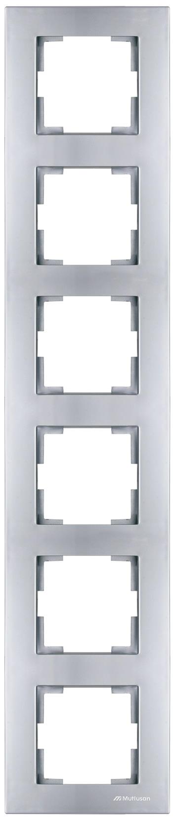 6fach Rahmen vertikal Silber (RITA Metall Optik)