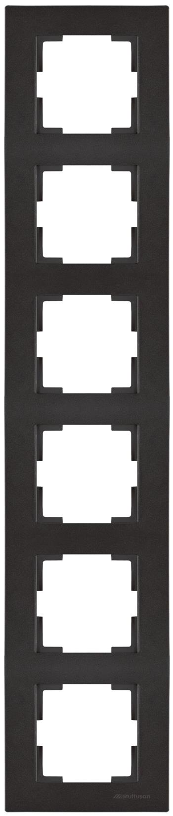 6fach Rahmen vertikal Schwarz (RITA Metall Optik)