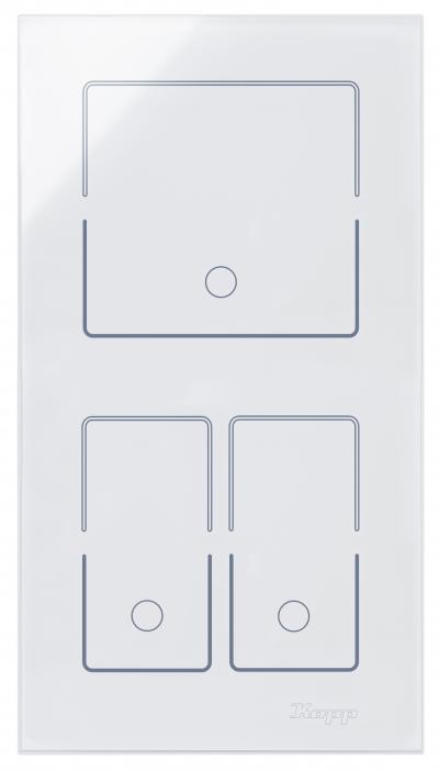 HKi8 - Glas-Sensor, 2-fach, für 1x Schalter/Taster, 1x Doppelschalter/-taster, Farbe: weiß