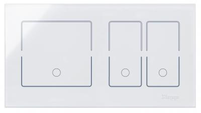 HKi8 - Glas-Sensor, 2-fach, für 1x Schalter/Taster, 1x Doppelschalter/-taster, Farbe: weiß