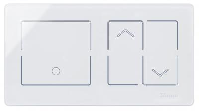HKi8 - Glas-Sensor, 2-fach, für 1x Schalter/Taster, 1x Jalousieschalter/-taster, Farbe: weiß