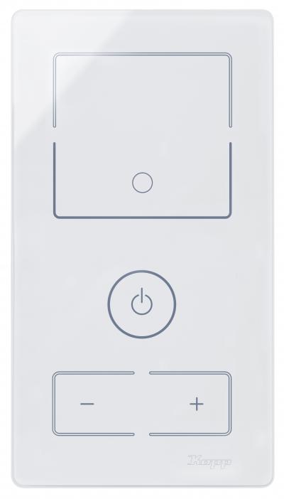 HKi8 - Glas-Sensor, 2-fach, für 1x Schalter/Taster, 1x Dimmer, Farbe: weiß