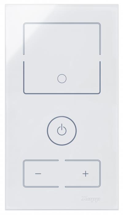HKi8 - Glas-Sensor, 2-fach, für 1x Schalter/Taster, 1x Dimmer, Farbe: weiß