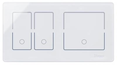 HKi8 - Glas-Sensor, 2-fach, für 1x Doppelschalter/-taster, 1x Schalter/Taster, Farbe: weiß